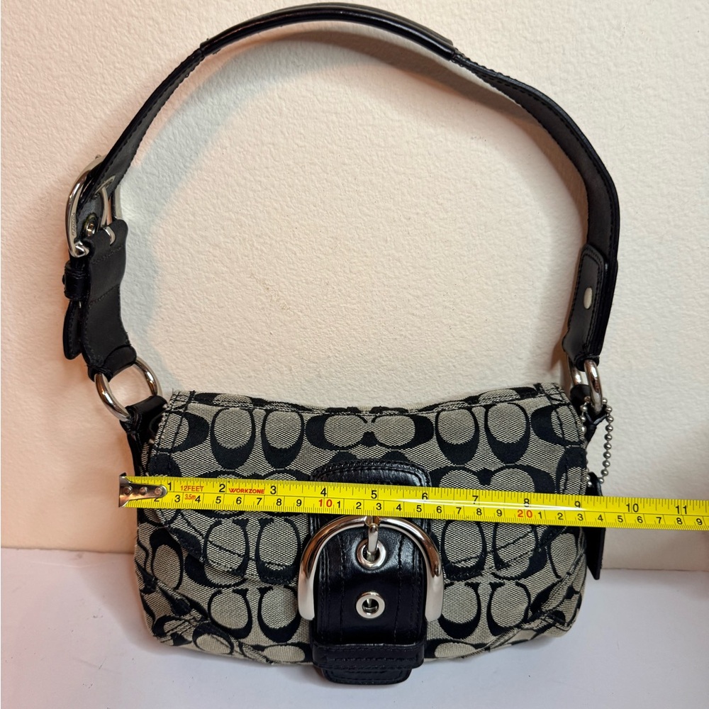 Coach Y2K Signature Monogram Black/Grey Small Shoulder Bag - Picture 3 of 13